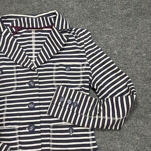 Armani Collezioni Womens Jacket Blazer Striped Tailored Top XSmall Patch Pockets